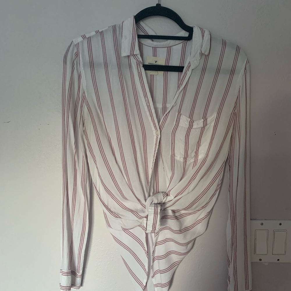 American Eagle Button Up Striped Top